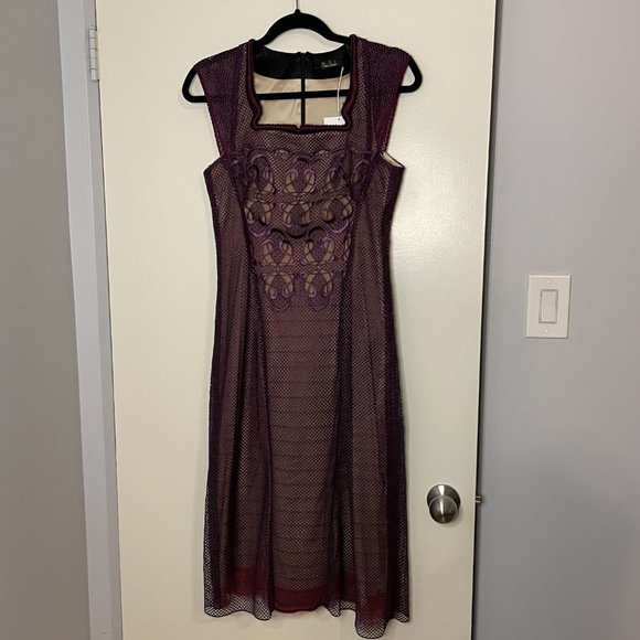 Marios Schwab Guipure Lace and Satin Dress w/ Nude Illusion Lining - Picture 3 of 12